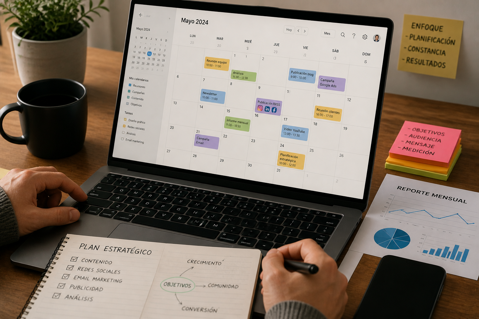 Calendario de planificación estratégica digital para campaña electoral municipal